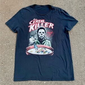 Unisex Cereal Killer Comedy Horror Halloween Tee Shirt